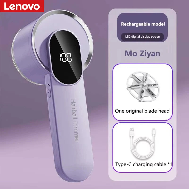 Lenovo Lint Remover Clothing Hairball Trimmer Clothes Sweater Fabric Shaver LED Display 6 Blade Portable Fabric Remove Machine