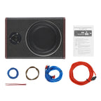 8 Inch Ultra Slim Car Subwoofer Under Seat 12V 600W Car Active Subwoofer Compact Car Bass Audio Car Stereo Amplifier Speaker