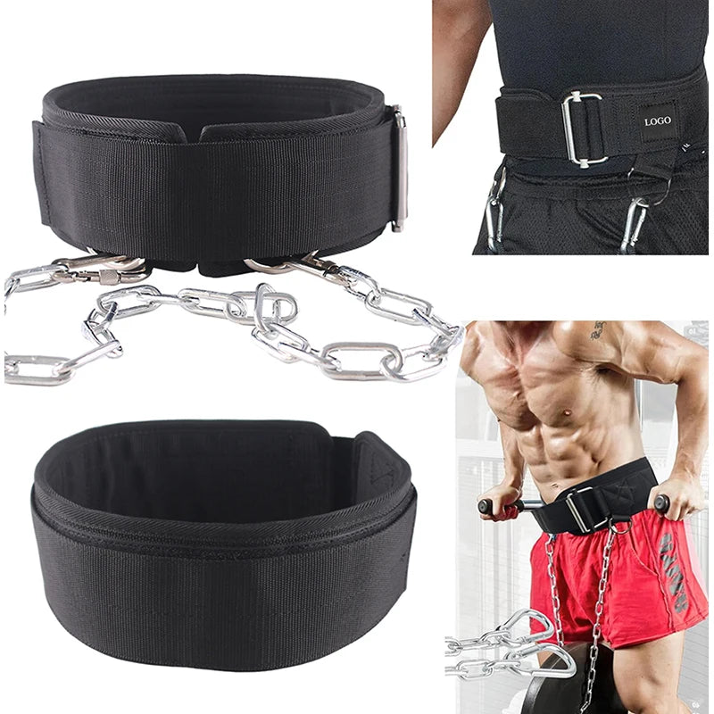 Thick 3 Layers Nylon Dip Belt For Pull Up&Squat Weightlifting,Durable and sturdy Belt for Strength Training,Professional Belt