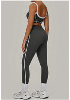 2PCS Women's Yoga Set High Waist Peach Hip Removable Padding Sports Bra Pants Fitness Suit Running Workout Gym Leggings Yoga Set