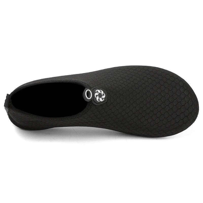 Black Water Shoes Unisex Quick Dry Non-Slip Aqua Shoes Breathable Beach Swimming Diving Wading Sneakers for Men Women Outdoor Sp
