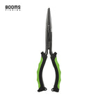 Booms Fishing F03 Multifunction Fishing Pliers Tools 23.5cm Straight Long Nose Stainless Steel Line Cutter Scissors Tools