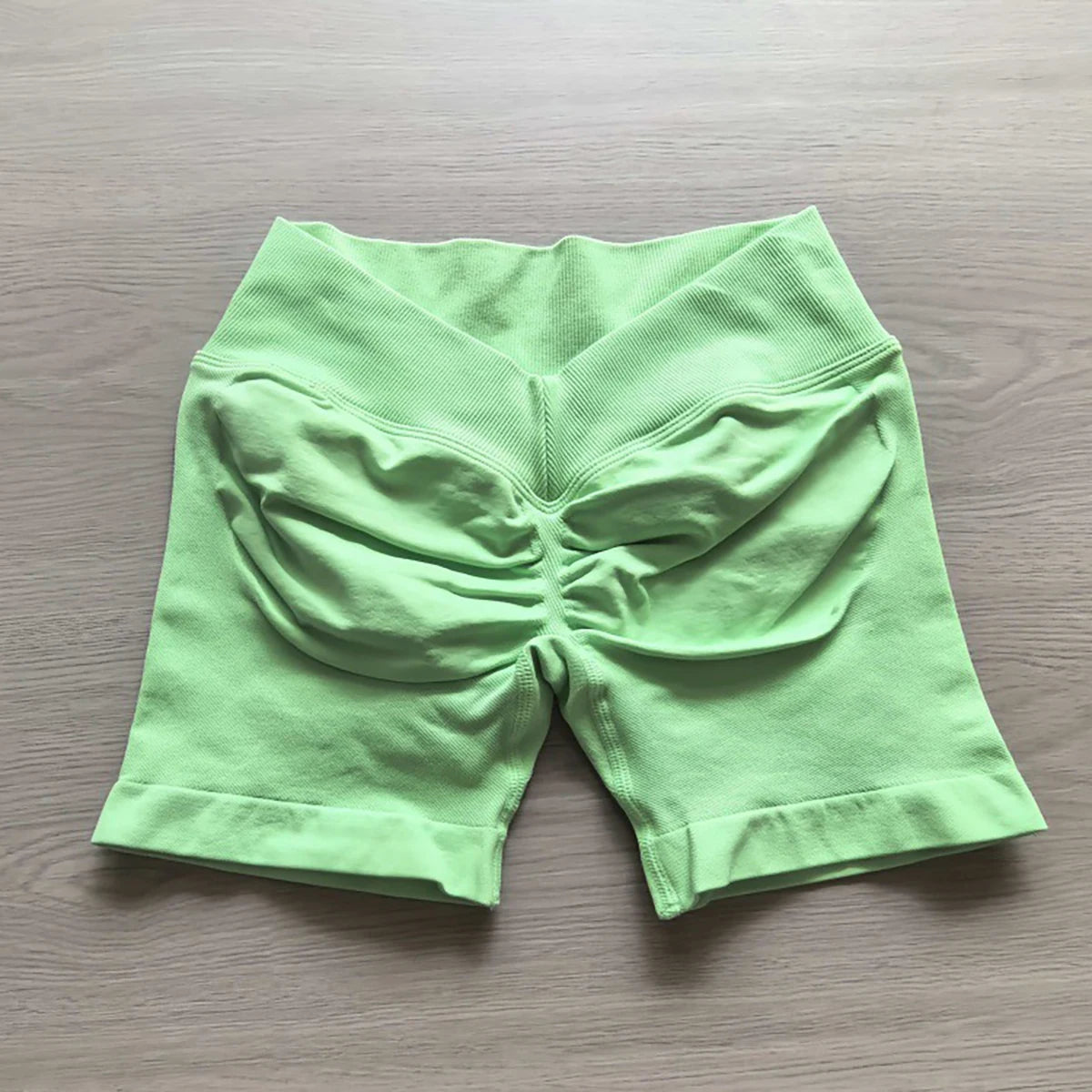Back Scrunch Shorts Women Seamless V-Back Waist Line Scrunch Booty Shorts Fitness Workout Running Yoga Gym Shorts
