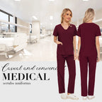 Niaahinn Scrubs Uniforms Sets Wholesale Medical Scrub Stretch Suit Healthcare Nursing Uniform Unisex Surgical Uniforms Woman Men