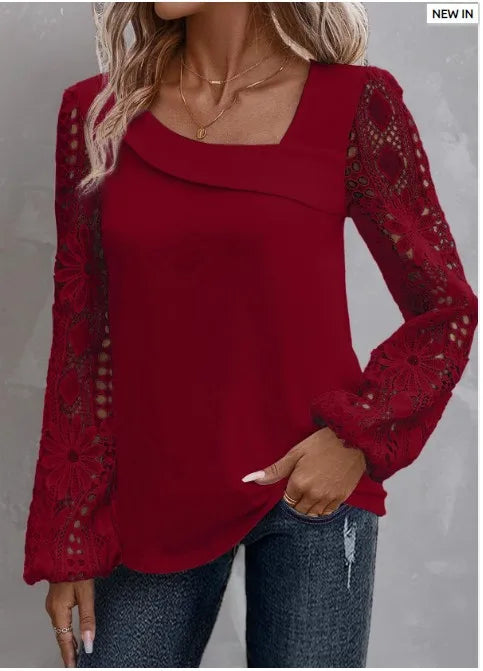 Fashion White Lace Blouse Women 2023 Casual New Arrivals Shirts And Blouses Elegant Female Loose Long Sleeve Tops