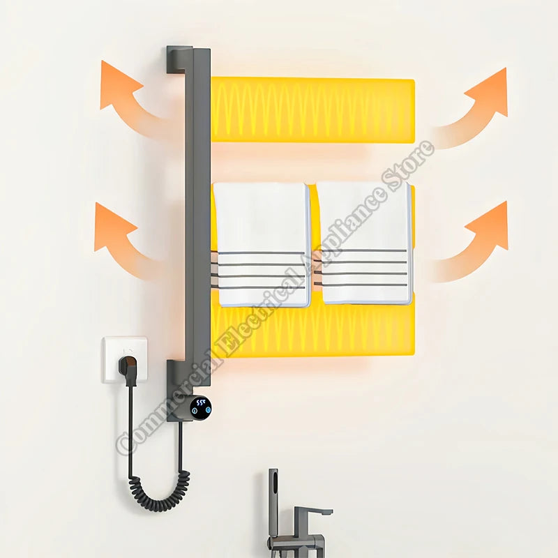 Heated Towel Rack Smart Electric Stainless Steel Temperature Control Bathroom Electric Heated Towel Rail