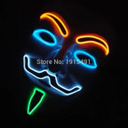 V For Vendetta Mask Cosplay Guy Fawkes Hacker Glowing Mask For Halloween Carnival  Decor Props
