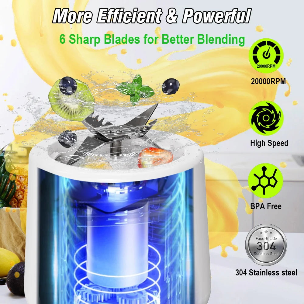 Portable Juicer Blender 450ml Juice Maker USB Rechargeable Lemon Orange Fruit Juicing Cup Electric Juice Machine Travel Juicers