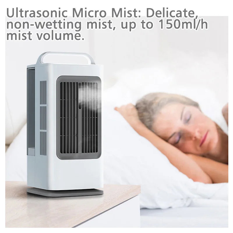 Portable Cooling Fan, Intelligent Remote & Touch Control, Timer, Strong Wind, Water & Ice Cooling, Multifunctional Air Cooler fo