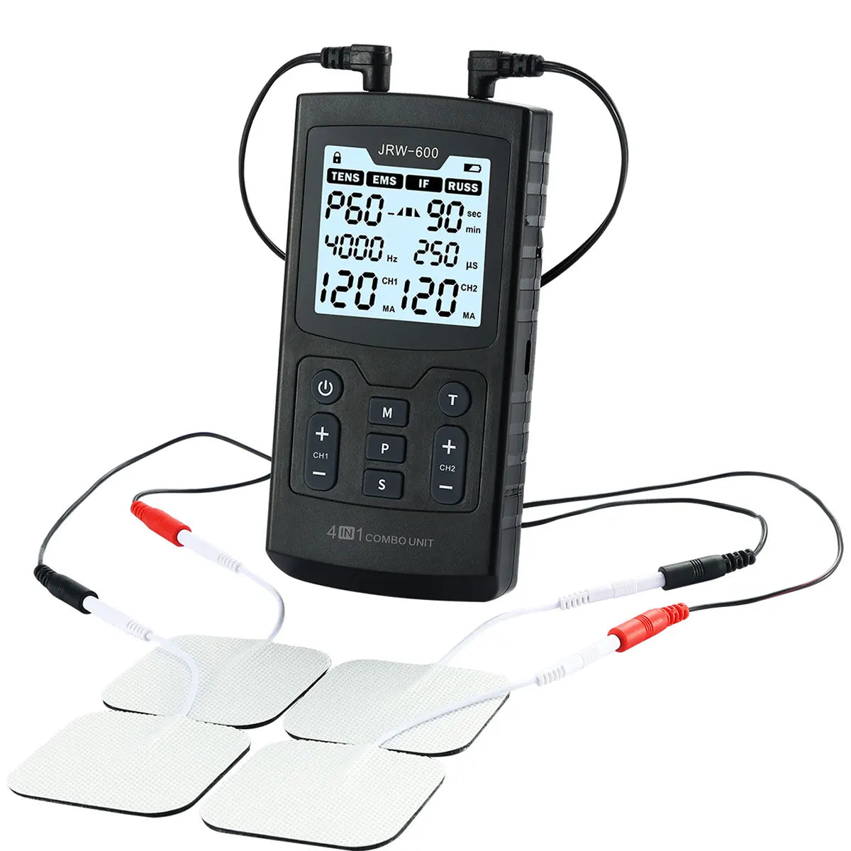 60 Massage Modes 4 In 1 Electric Muscle Stimulator Combo Physiotherapy Therapy 4000Hz EMS IFC RUSS TENS Pulse Electrostimulator