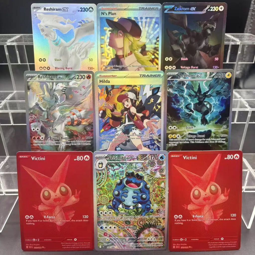 DIY PTCG Collection Cards Zekrom Reshiram ex Victini Seismitoad Self Made Single Card Classic Game Anime Card Gift Toy