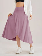 Summer Women Golf Tennis Dance Fitness Long Skirts Quick Drying Solid Female Lining High Waist Long Skirts Shorts