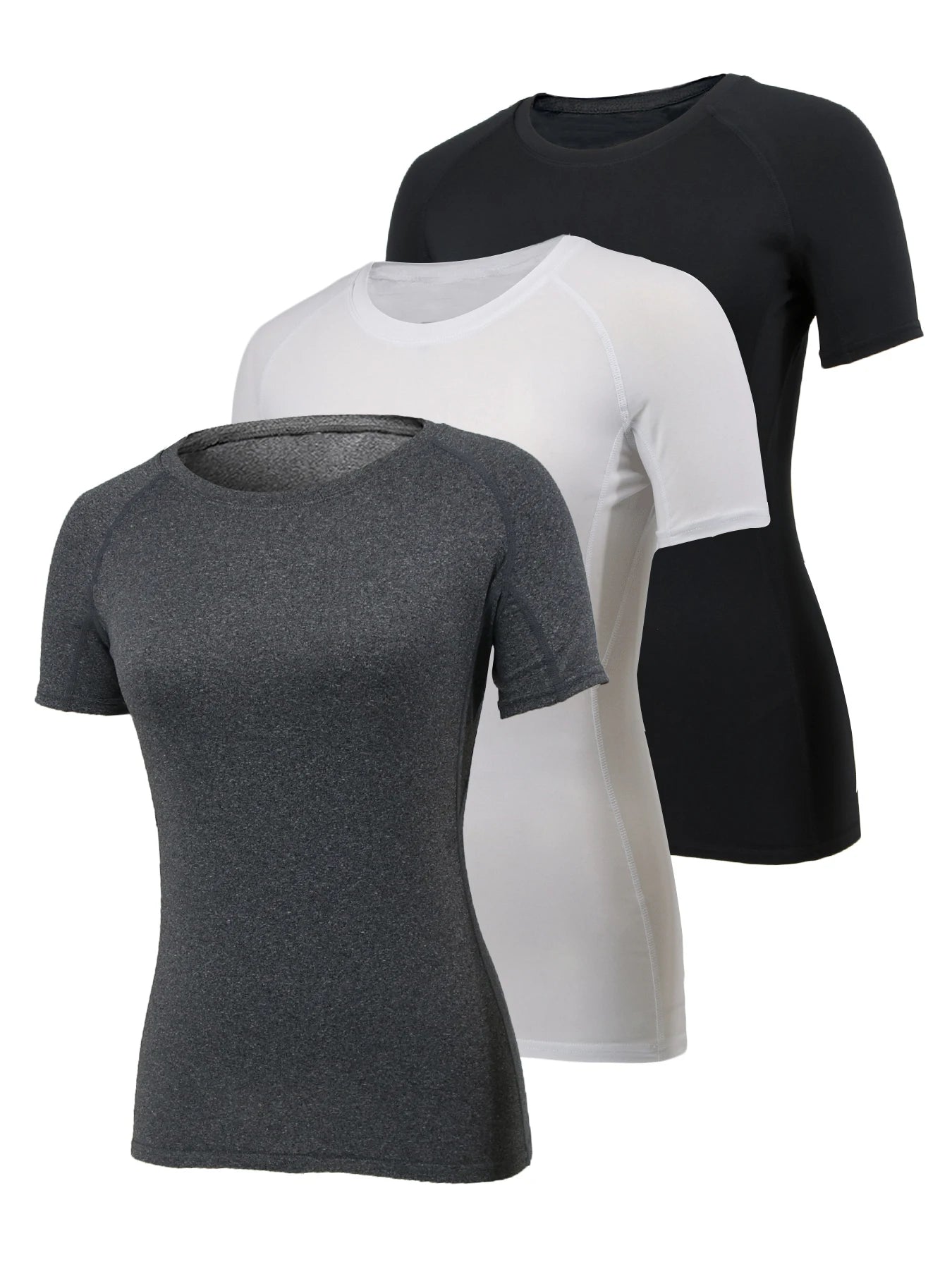 Women's Compression Shirt Short Sleeve Athletic Yoga Running T-Shirt Summer Gym Workout Quick Dry Stretchy Tees Tops Baselayer Main image