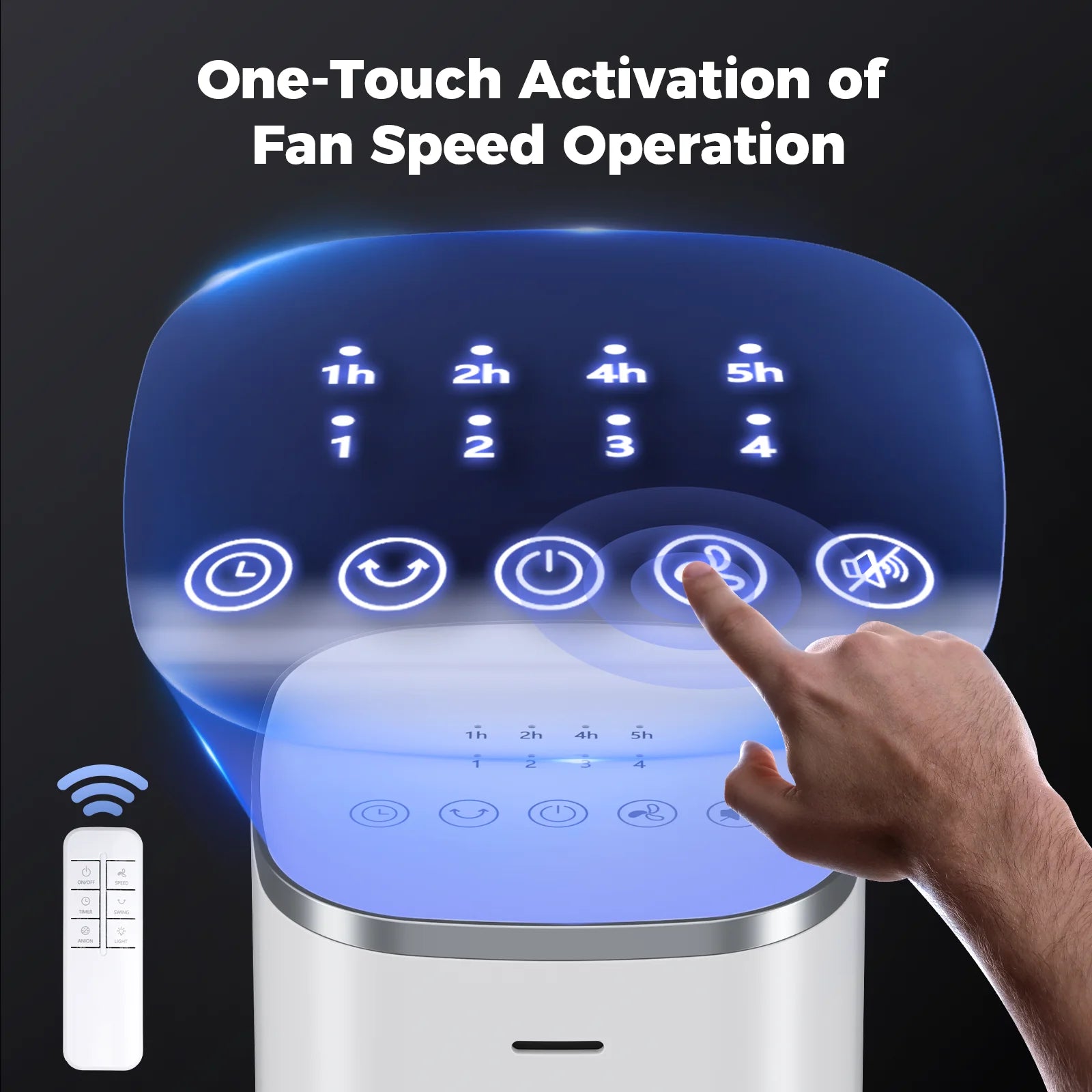 Patbrela 40inch Electric Tower Fan, 4 Speeds, 51° Oscillation, Remote Control, 12H Timer, 45W with Touch Control Secondary image