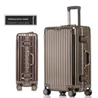 KLQDZMS German All Aluminum Magnesium Alloy Luggage 20 Inch Boarding Suitcase 28 Large Capacity Travel Business Leather Suitcase