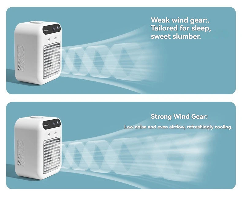 Wireless Air Conditioner Mini Portable Air Cooler Fan 500ml Ice Water Spray Humidifier For Home Air Conditioning Mist Fan USB