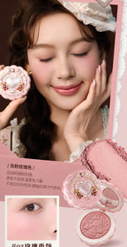 Flower Knows The Sweetie Bear Collection Satin embossed blush Lasting Matte Puffing Natural Brightening Facial Cosmetics 5g
