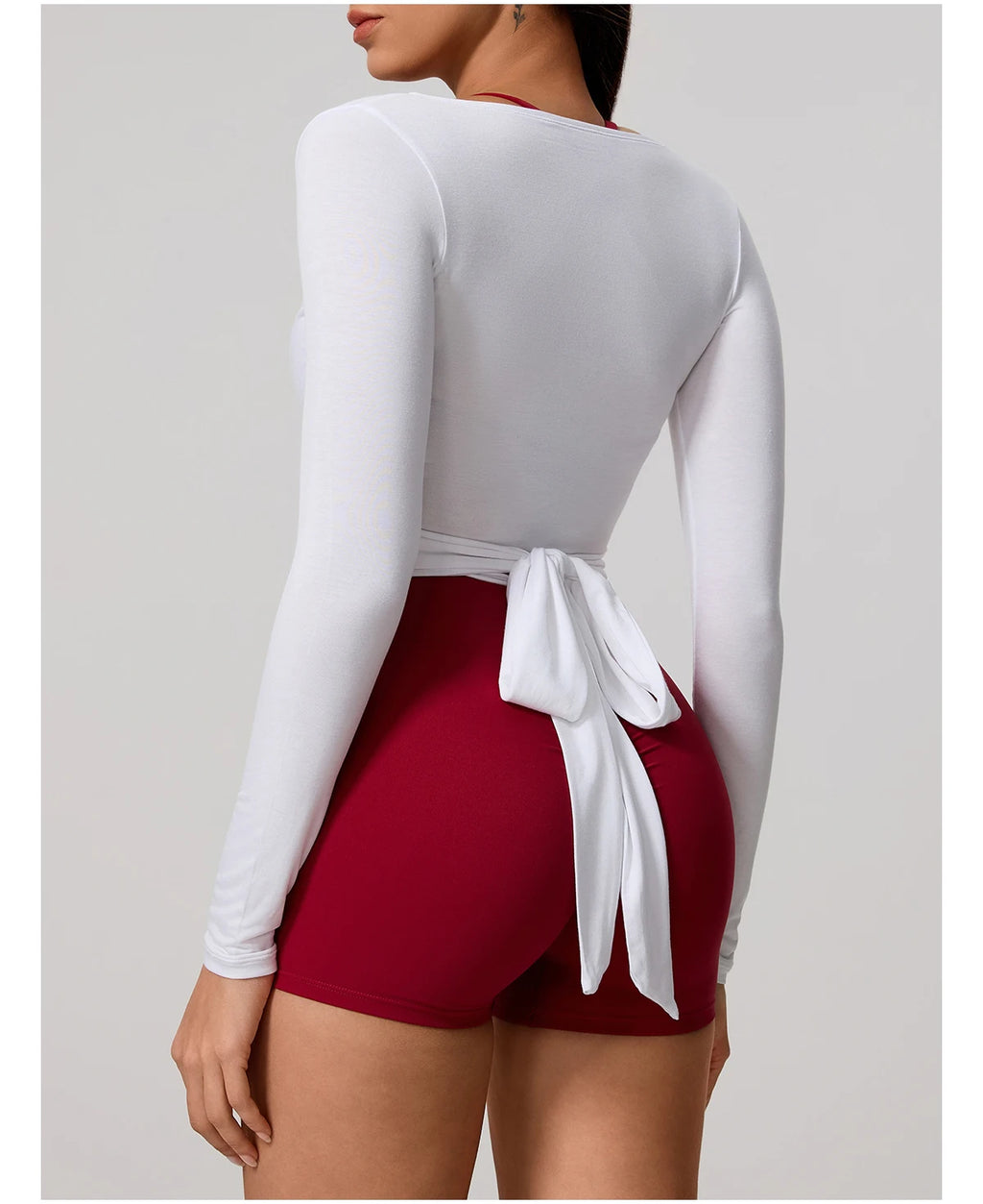 New Summer Women's Yoga Long Sleeve One Piece Strap Yoga Clothing Female Training Premium Ballet Wrap TopsWoman Gym Sports Top
