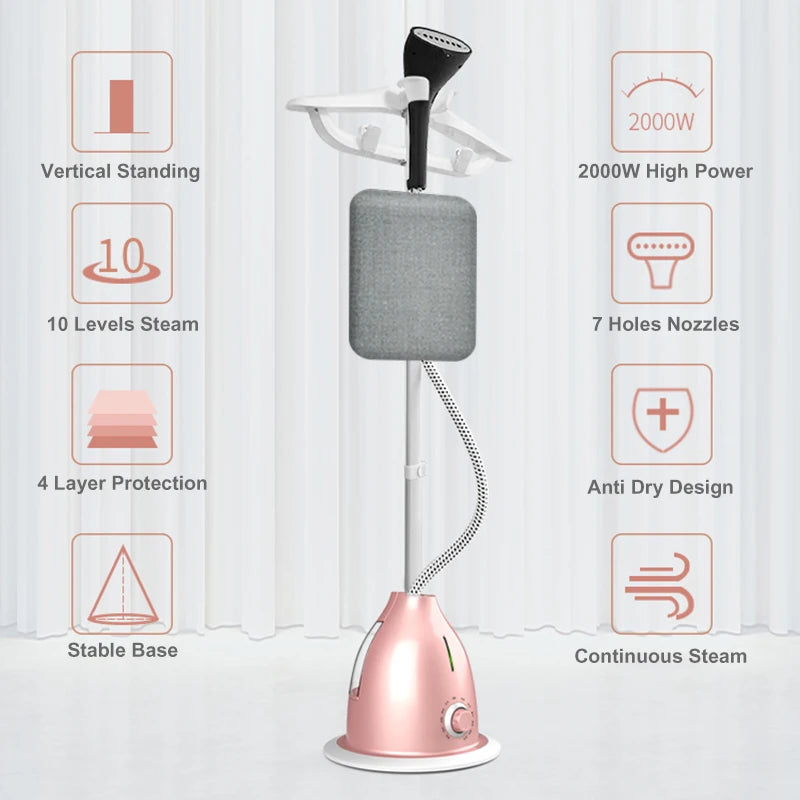 2 In 1 Professional Ironing Clothes Steamer Garment Steamer Fast Heat Steam Ironing Machine For Fabric Pure Silk Woolens Cotton