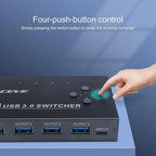MZX 4x4 USB 3.0 Switch Selector KVM Switcher Hub 3 0 Cable PC Laptop Computer Share USB Devices Keyboard Mice Printer KVM Switch