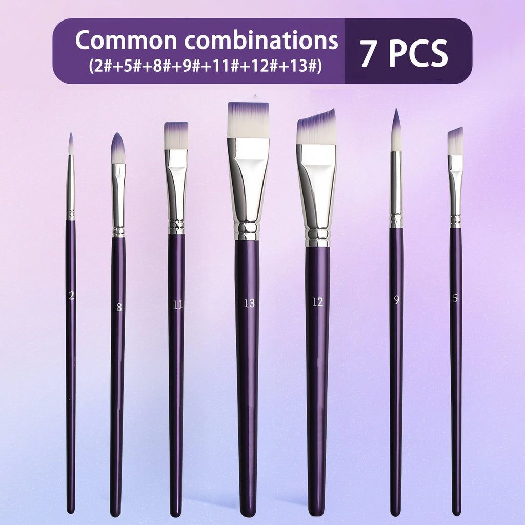 7/11pcs Professional painting brush set, wide and delicate brushes for artistic makeup and design, facial and body art brushes