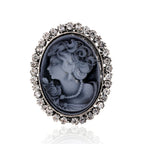 Vintage Victorian Design Queen's Cameo Brooch Pin, Antique Wedding Beauty Jewelry Gift, Elegant Style