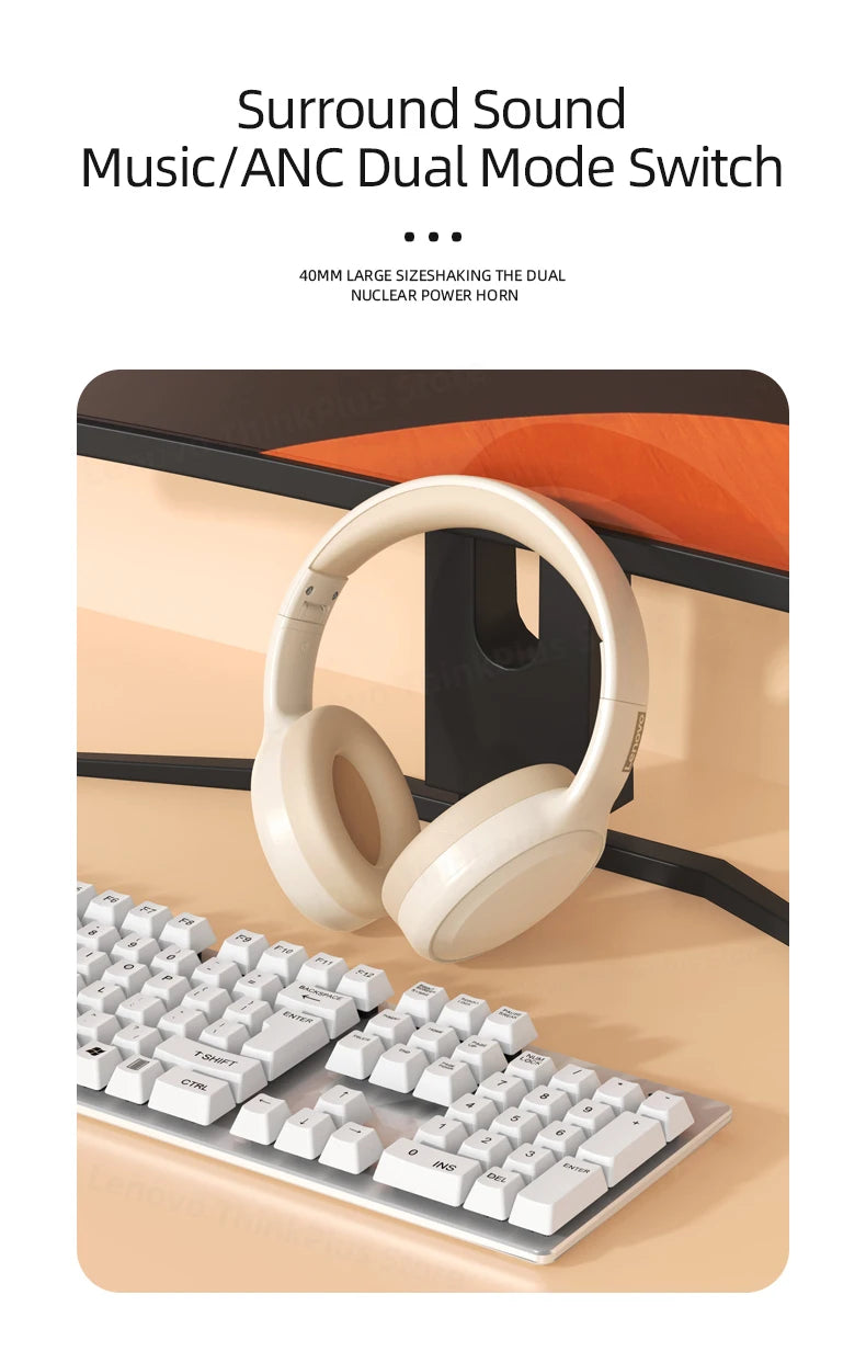 Choice Lenovo th30 wireless headphones Bluetooth earphone 5.0 foldable headset sport headphone game Fone Bluetooth earbuds