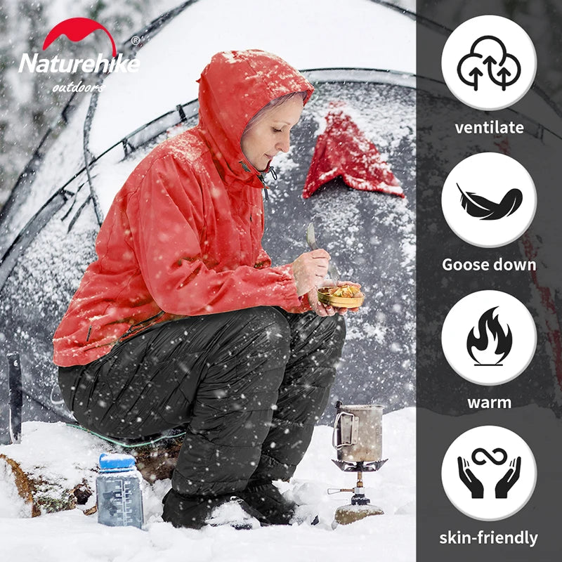 Naturehike Goose & Duck Down Pants Women Men's Winter Hiking Pants Outdoor Skiing Camping Trekking Thicken Waterproof Trousers