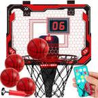 JOYFY Mini Indoor Basketball Hoop Light Up Over The Door Basketball Hoop for Kids Bedroom Basketball Birthday Chirstmas Gifts