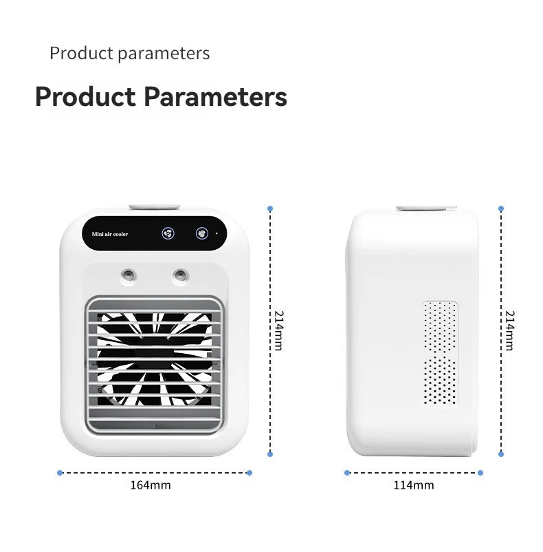 Wireless Air Conditioner Mini Portable Air Cooler Fan 500ml Ice Water Spray Humidifier For Home Air Conditioning Mist Fan USB