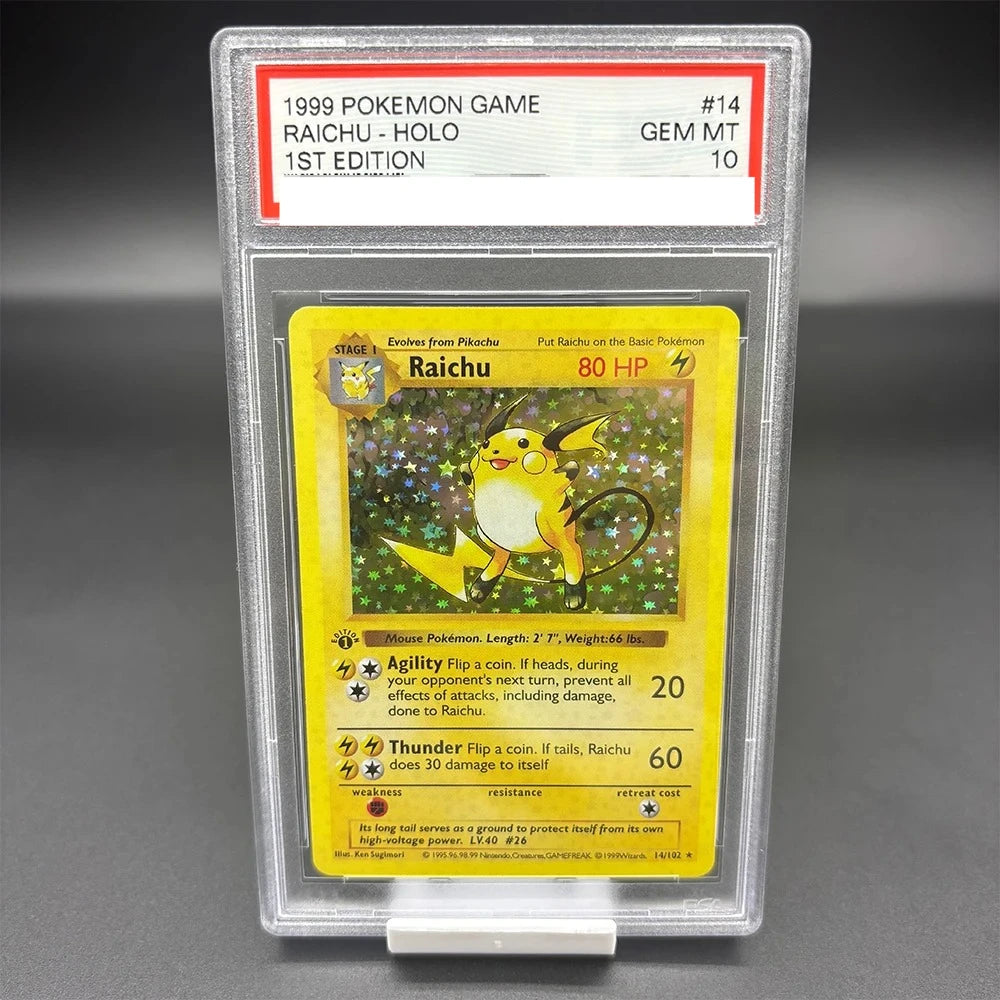 DIY 1999 PTCG GAME English Version 1ST EDITION CHARIZARD BLASTOISE Collection Card 10Points Rating Card Anime Game Card Gift Toy