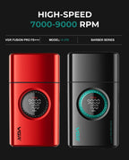 VGR high-end men's shaver alloy reciprocating three blade shaver LED intelligent digital display 9000 speed hair trimmer V-378