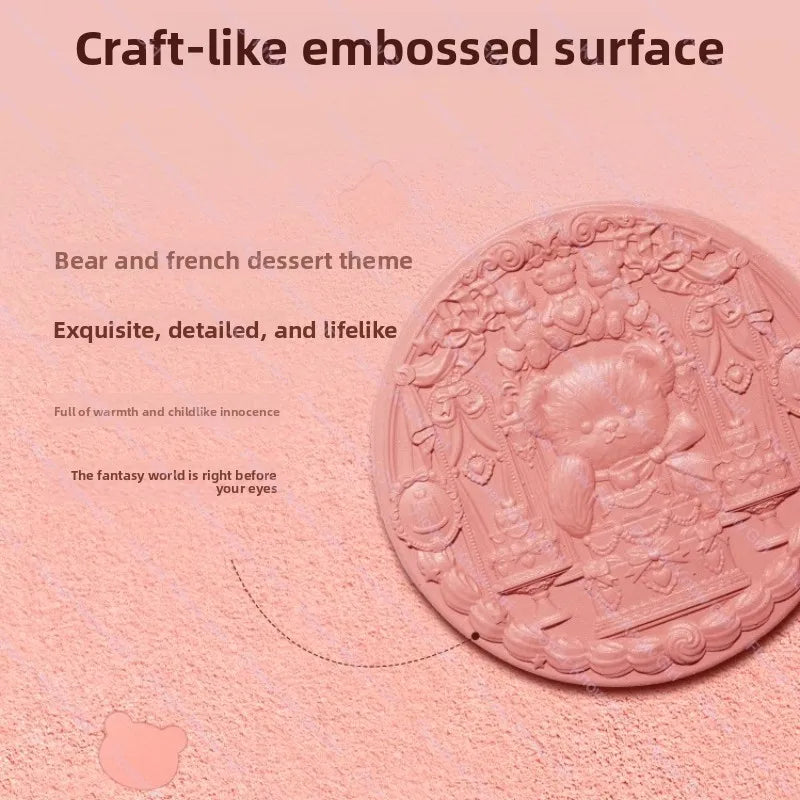 Flower Knows The Sweetie Bear Collection Satin embossed blush Lasting Matte Puffing Natural Brightening Facial Cosmetics 5g