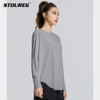 STOUREG Yoga Cover Up, Breathable Sportswear, Loose Fitness Shirt, Plus Size Workout Tops, Summer Cooling T-shirt
