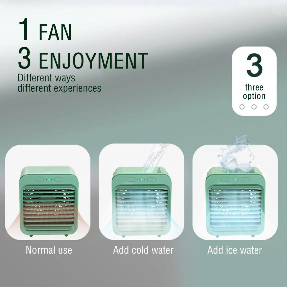 New Portable USB Chargeable Mini 3 Gear Air Conditioner Cooler Fan Air Conditioner Air Cooling Office Desktop Fan