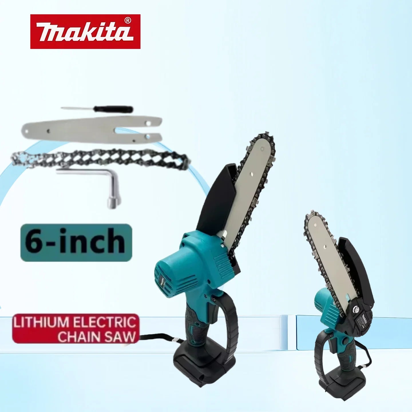 Makita 6 Inch Chain Saw Electric Saw 18V Handheld Portable Wood Logging Chain saw Garden Pruning Wood Power Tool