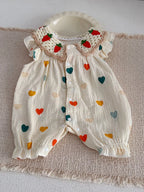 MILANCEL Summer Baby Rompers 0-24M Sweet Love Toddler Jumpsuit Thin Ventilate Infant Clothes Carrot Girls One Piece