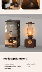 Retro Lamp Style Wireless Bluetooth Speaker with Portable FM Radio and USB Port Bluetooth 5.3 Suitable for Camping Home Decor
