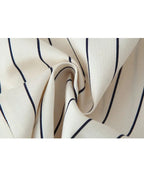 HH Women Spring New Fashion Vintage Versatile Beige Striped Puffy Sleeve Shirt+High Waisted Loose Pleated Casual Long Pants Set