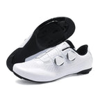 Speed Cycling Sneaker Men's Road Cycling Shoes Cleat Shoes Spd Shoes Cycling Flat Pedal Shoes Man Bike Outdoor Footwear White
