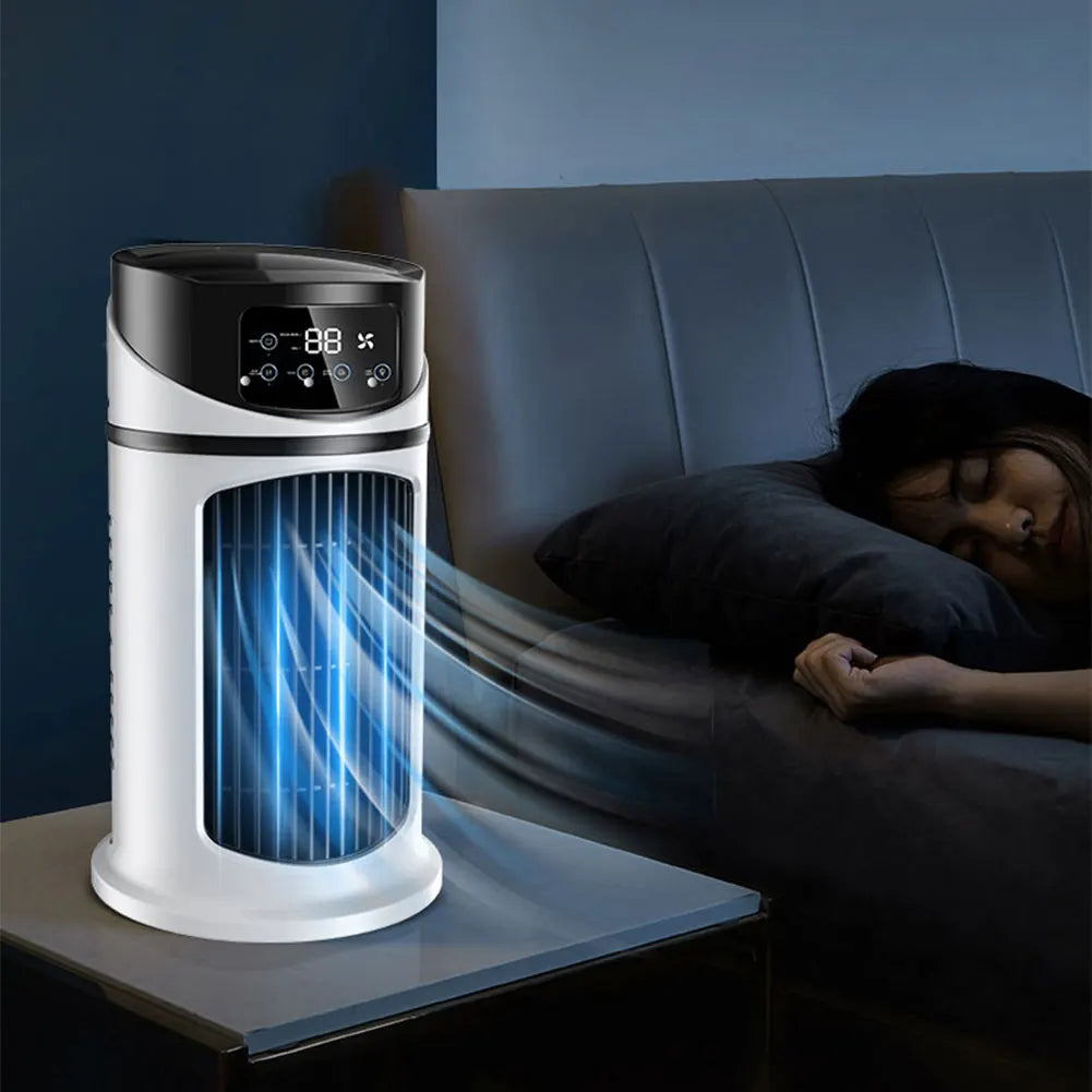 Portable Air Conditioner Desk Fan Spray Humidifier Air Cooling Fan Timing Circulation Wind Quiet Electric Fan for Home Office