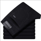 Wthinlee New Business Men's Jeans Casual Straight Stretch Fashion Classic Blue Black Work Denim Pant Trousers Male  Clothing
