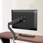 Single Monitor Mount for 13″–32″ Screens, Height Adjustable Monitor Arm with C-Clamp & Grommet Base, Home Office Monitor Stand