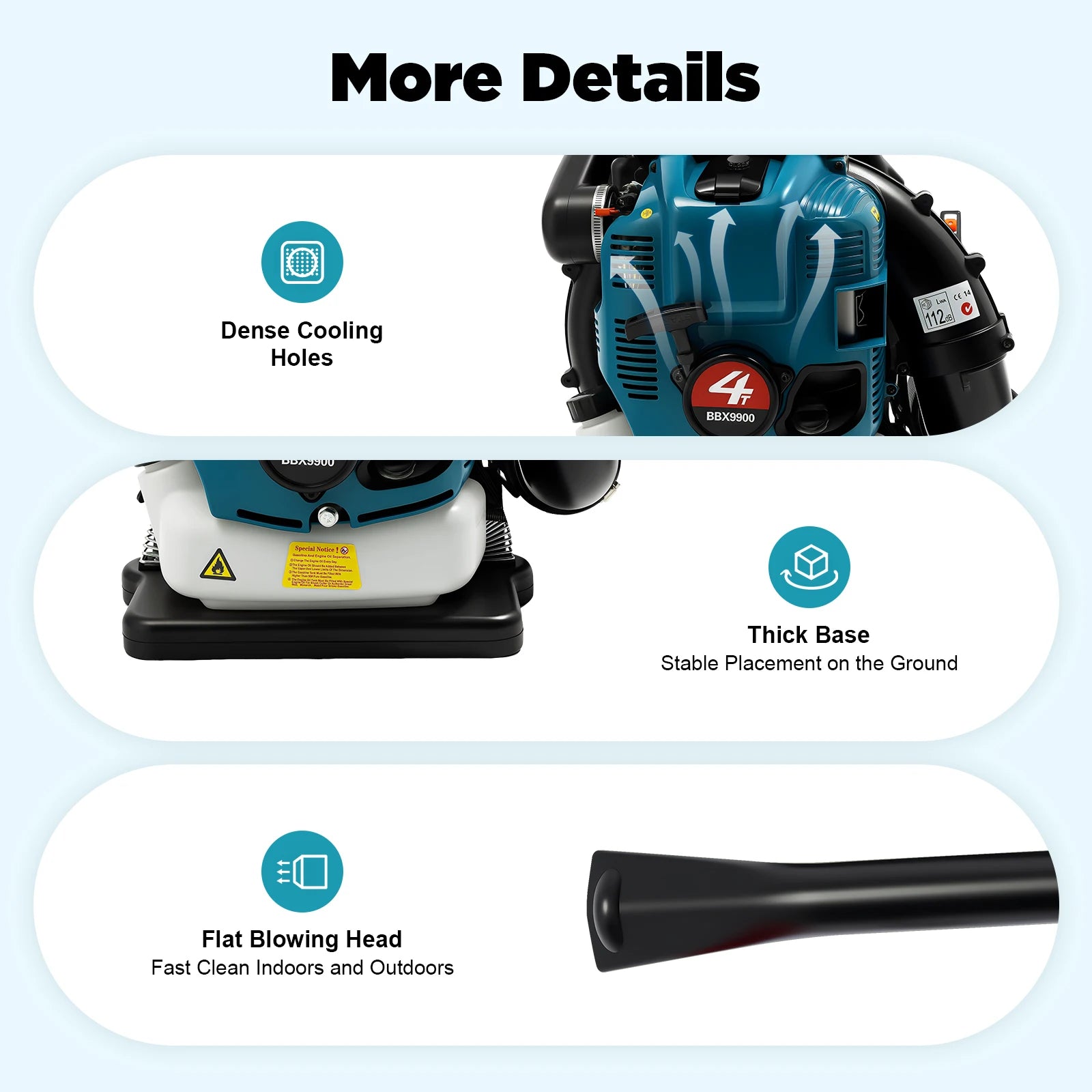 75.6CC 4-Stroke Gas Backpack Leaf Blower, 2600W 498FT with Cruise Control, for Lawn Yard Debris Cleaning, Commercial & Home Use