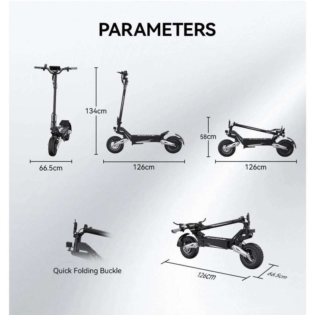 T10 Portable E-Scooter 900W Peak Power 48V 13.5/18 Ah Battery Electric Scooter for Adults 11inch Off-road Tire Scooters Electric