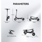 T10 Portable E-Scooter 900W Peak Power 48V 13.5/18 Ah Battery Electric Scooter for Adults 11inch Off-road Tire Scooters Electric
