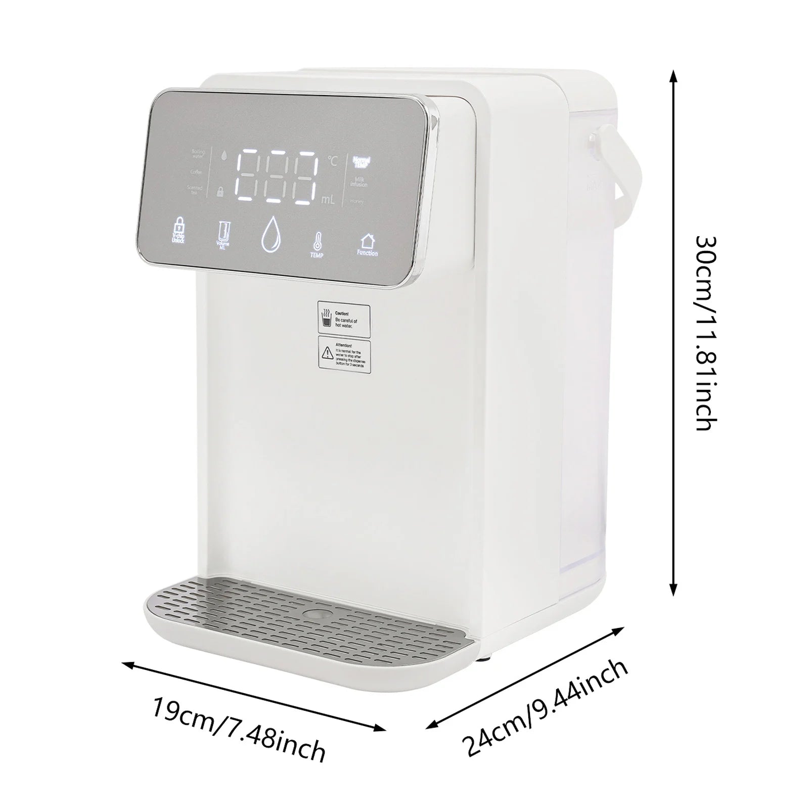 2000W Hot Water Instant Dispenser with Digital Screen, 0.77Gal Water Tank Temperature(77–210.2°F) Water Volume(5.28–17.6fl oz)