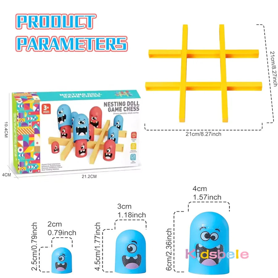 Table Board Toy Tic Tac Toe Big Eat Small Logical Thinking Training Game Parent-Child Interactive Family Game Kid Christmas Gift