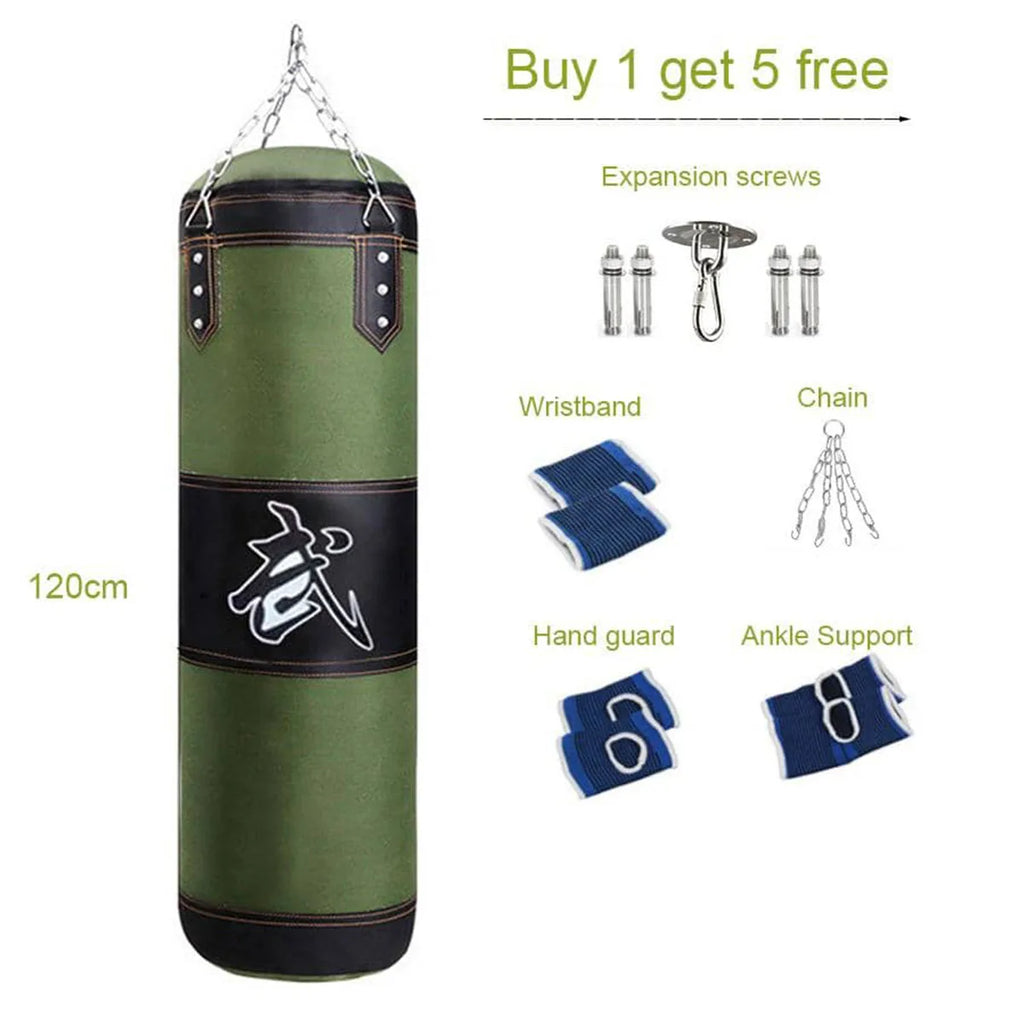 Heavy Punching Bag Set with Ceiling Hook Steel Chain Hanging Heavy Bag for Adults Muay Thai MMA Taekwondo Home Gym Training