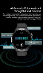 2026 New Accurate Body Health analysis Smart Watch Men ECG Blood lipids Uric acid Blood Pressure Body Fat Voice Call Smartwatch